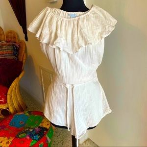 Eberjay! White gauze cotton! Short Jumpsuit Romper. Like new